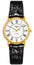 Longines Presence Automatic Yellow Gold PVD White Dial Black Leather Strap Date Mens Watch L4.821.2.11.2 - WAB - Shipping Dept.