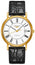 Longines Presence Automatic Yellow Gold PVD White Dial Black Leather Strap Date Mens Watch L4.921.2.11.2 - Watches & Beyond