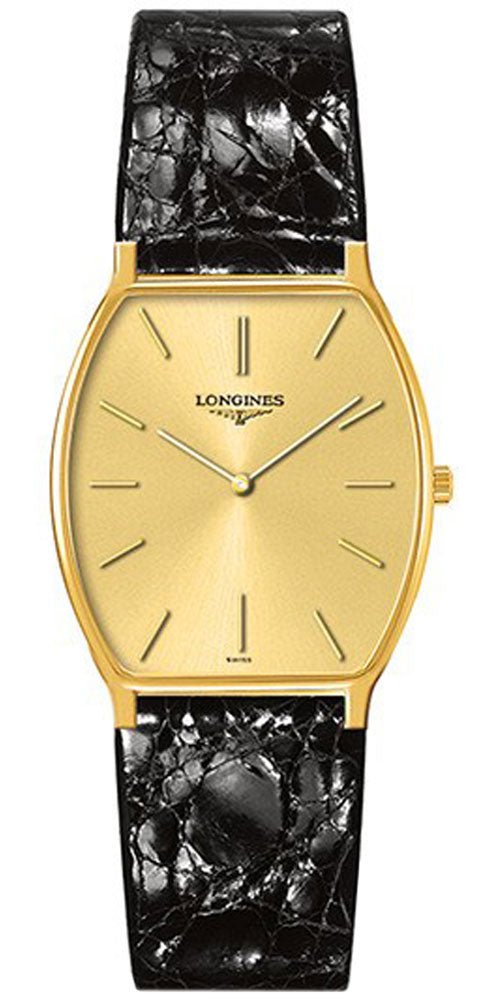 Longines Prestige 18K Yellow Gold Tonneau Black Leather Luxury Mens Watch L4.823.6.32.0 - WAB - Shipping Dept.