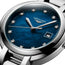 Longines PrimaLuna Stainless Steel Blue Mother - Of - Pearl Dial Diamonds Date Quartz Womens Watch L8.122.4.98.6 - Watches & Beyond