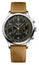 Longines Record Automatic COSC Chronograph Stainless Steel Black Dial Brown Leather Strap Mens Watch L2.921.4.56.2 - Watches & Beyond