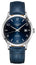 Longines Record Automatic COSC Stainless Steel Blue Dial Blue Leather Strap Date Mens Watch L2.821.4.96.4 - Watches & Beyond