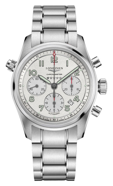 Longines Spirit Automatic COSC Chronograph Stainless Steel Silver Dial Date Mens Watch L3.820.4.73.6 - Watches & Beyond