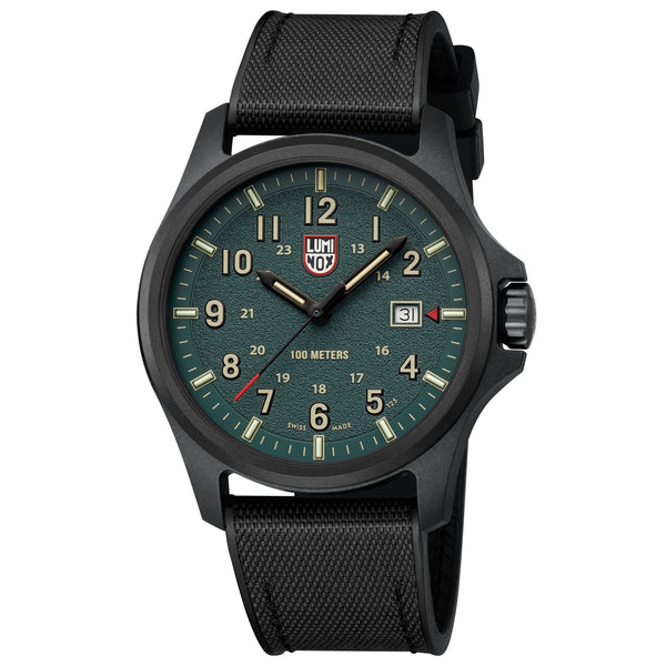 Luminox Atacama Field CARBONOX Green Dial Black Rubber Strap Date Quartz Mens Watch XL.1977 - Watches & Beyond