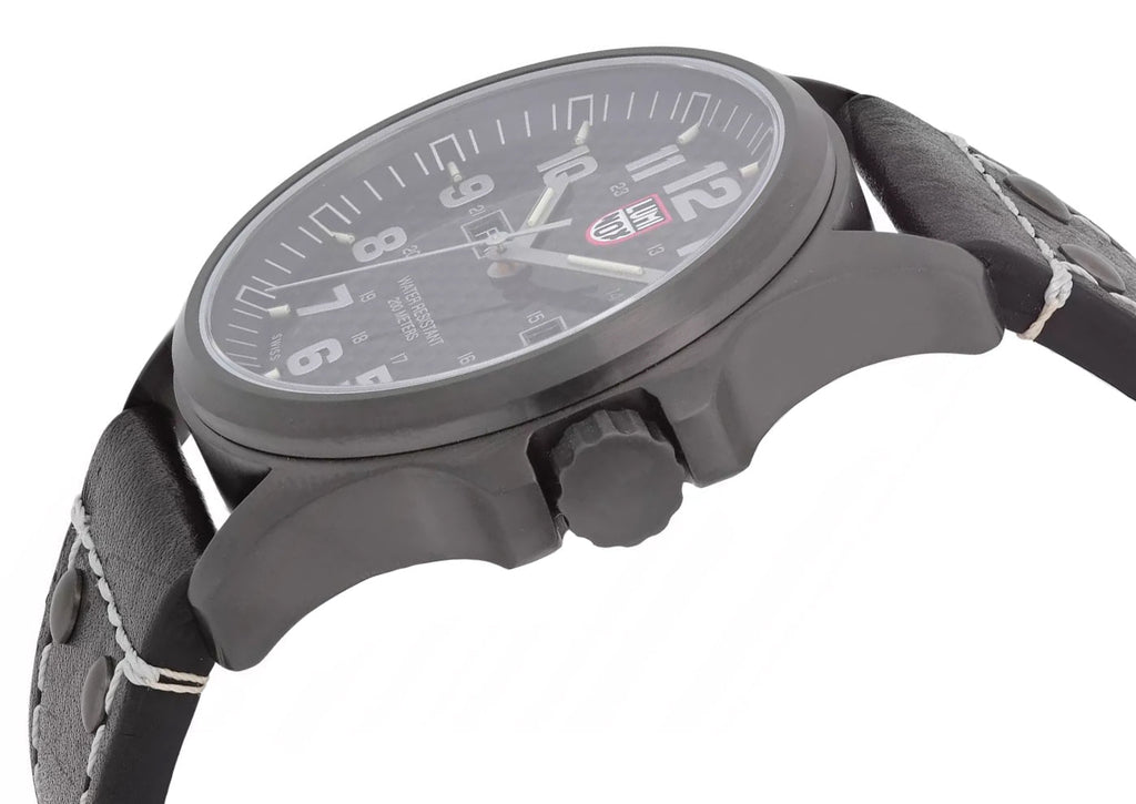 Luminox Atacama Field Gunmetal PVD Black Dial Black Leather Strap Day/