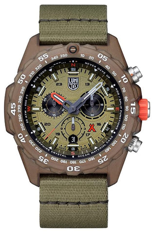 Luminox Bear Grylls Survival ECO Master Chronograph Green Dial Green Textile Strap Date Divers Quartz Mens Watch XB.3757.ECO - WAB - Shipping Dept.