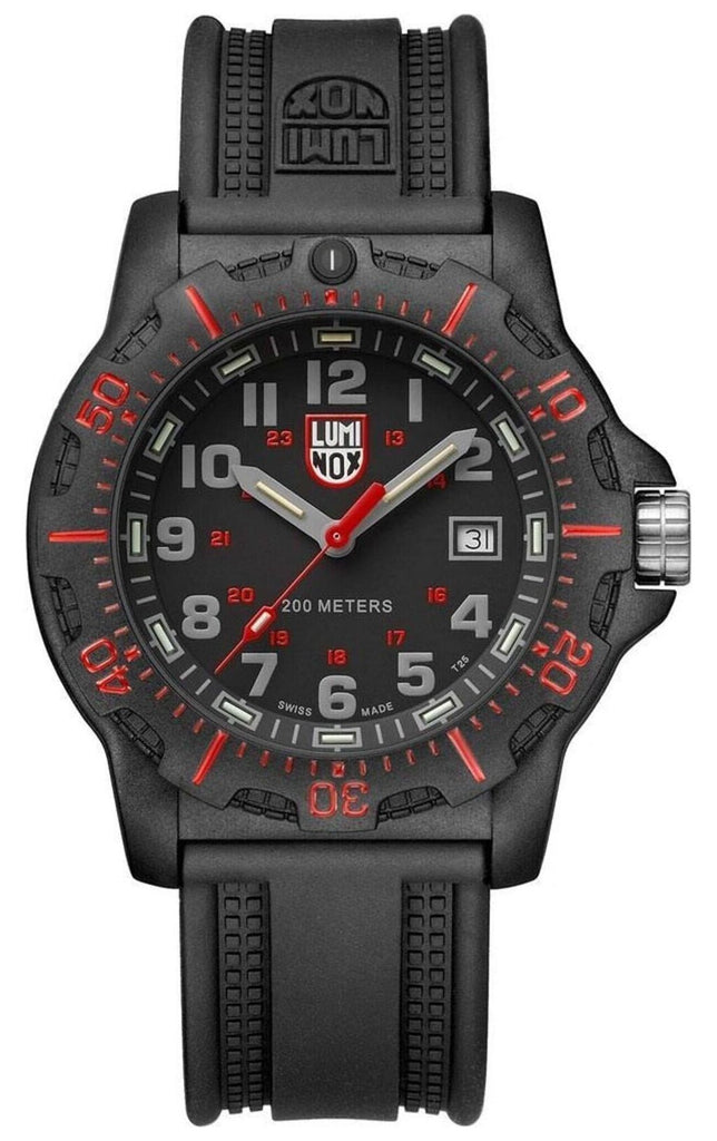 Luminox Black Ops CARBONOX Black Dial Black Rubber Strap Date Divers Q
