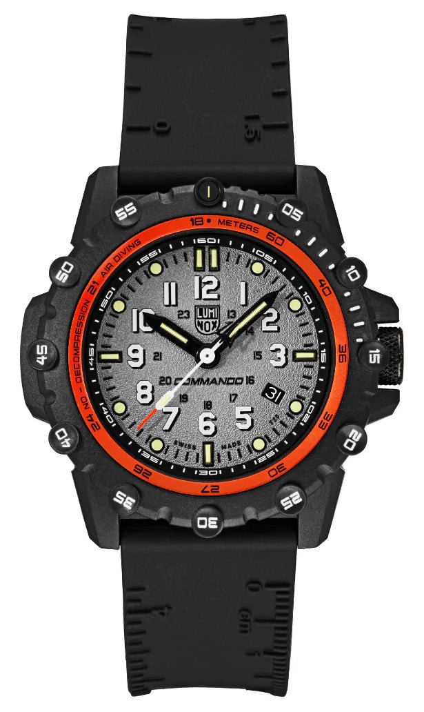 Luminox Commando Frogman CARBONOX Gray Dial Black Rubber Strap Date Divers Quartz Mens Watch XS.3301 - WAB - Shipping Dept.