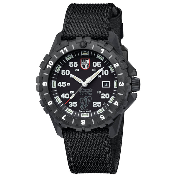 Luminox F-117 Nighthawk x Skunk Works Heritage CARBONOX Black Dial Black Fabric Strap Date Divers Quartz Mens Watch XA.6442.H - Watches & Beyond