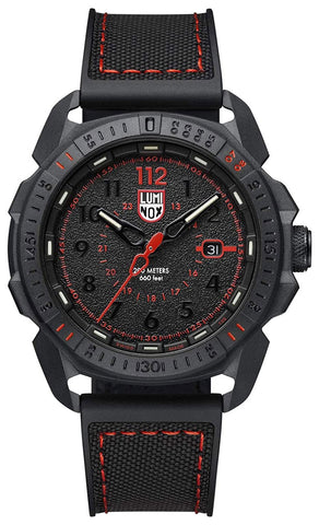 Luminox ICE - SAR Arctic CARBONOX Black Dial Rubber & Textile Strap Date Divers Quartz Mens Watch XL.1002 - WAB - Shipping Dept.