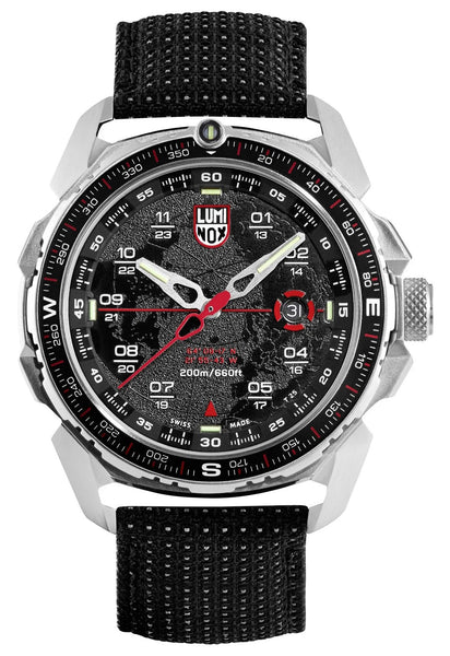 Luminox ICE - SAR Arctic Stainless Steel Black Dial Black Textile Strap Date Divers Quartz Mens Watch XL.1201 - WAB - Shipping Dept.