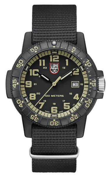 Luminox Leatherback SEA Turtle Giant CARBONOX Black Dial Black Nylon NATO Strap Date Quartz Mens Watch XS.0333 - Watches & Beyond