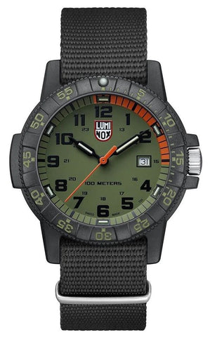 Luminox Leatherback Sea Turtle Giant CARBONOX Green Dial Nato Strap Date Quartz Mens Watch XS.0337 - WAB - Shipping Dept.