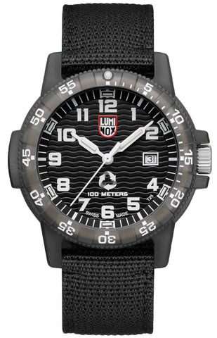 Luminox Leatherback SEA Turtle Giant ECO #tide Black rPET Strap Date Quartz Mens Watch XS.0321.ECO - WAB - Shipping Dept.