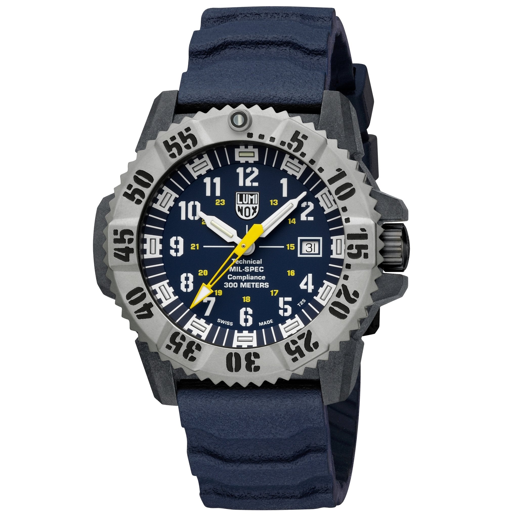 Luminox Mil-Spec CARBONOX+ & Titanium Blue Dial Blue Rubber Strap Date Divers Quartz Mens Watch XL.3355.2 - Watches & Beyond