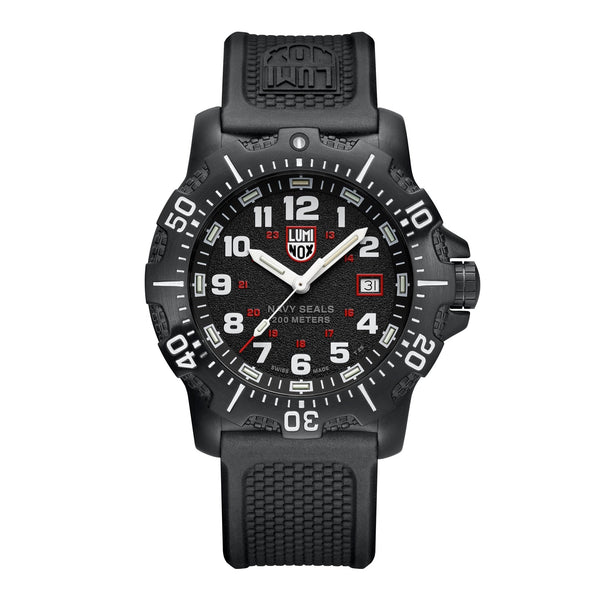 Luminox Navy SEAL Black IP Steel Black Dial Black Rubber Interchangeable Black Velcro Strap Date Divers Quartz Mens Watch XS.4231.SET - Watches & Beyond