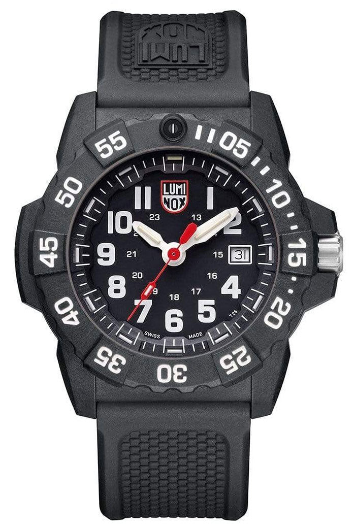 Luminox Navy SEAL CARBONOX Black Dial Black Rubber Strap Date Divers Quartz Mens Watch XS.3501.F - WAB - Shipping Dept.