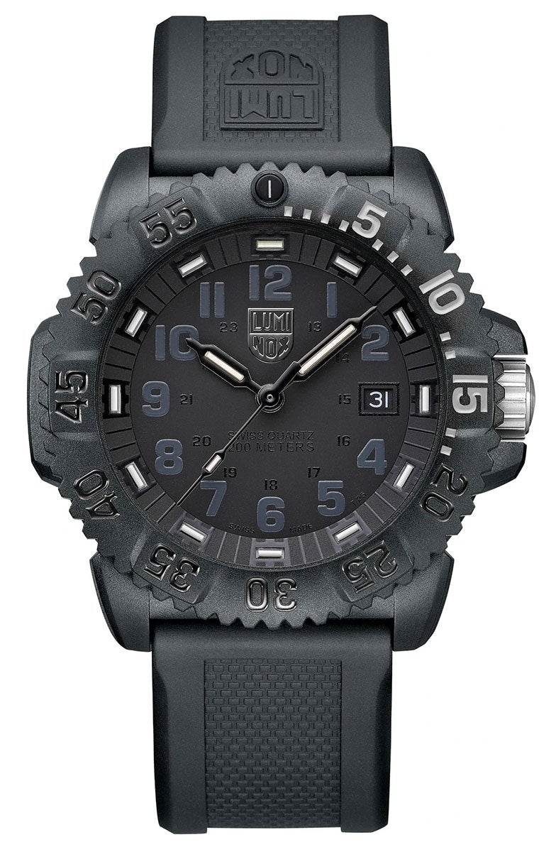 Luminox Navy SEAL Ion Plated Stainless Steel Black Dial Date Divers Qu Watches Beyond