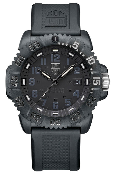 Luminox Navy Seal CARBONOX Black Rubber Strap Black Dial Date Divers Quartz Mens Watch XS.3051.GO.NSF - WAB - Shipping Dept.