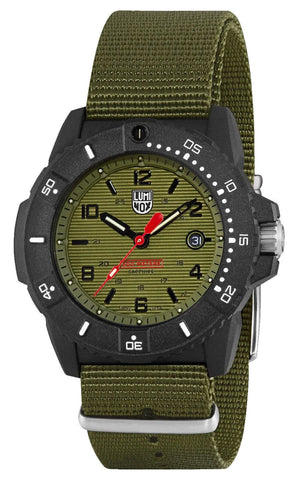 Luminox Navy SEAL CARBONOX Green Dial Green NATO Strap Interchangeable Black Rubber Strap Date Divers Quartz Mens Watch XS.3617.SET - WAB - Shipping Dept.