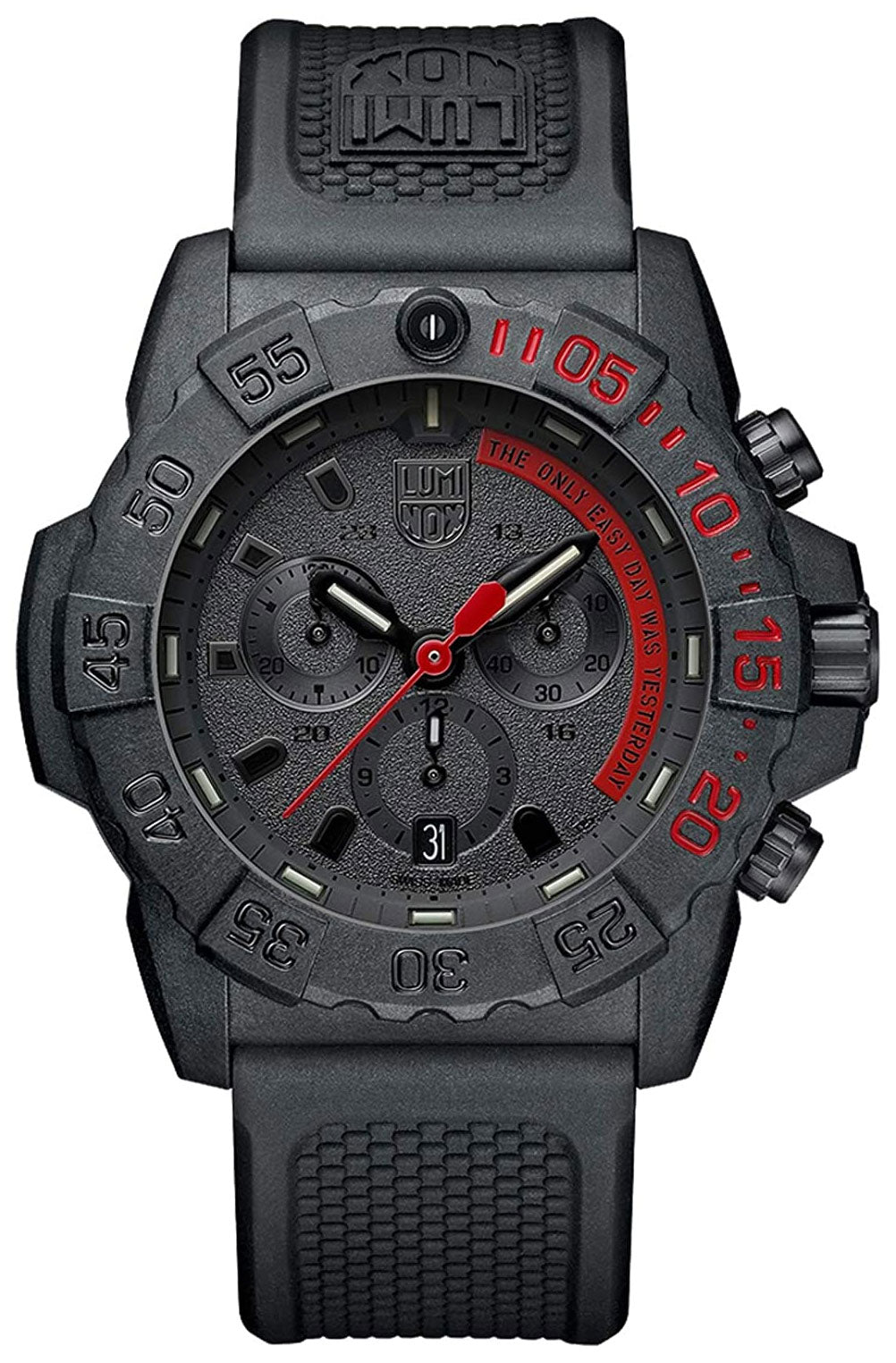 Luminox Navy Seal Chronograph CARBONOX Black Dial Black Rubber Strap Date Divers Quartz Mens Watch XS.3581.EY - WAB - Shipping Dept.