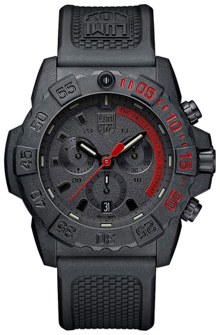 Luminox Navy Seal Chronograph CARBONOX Black Dial Black Rubber Strap Date Divers Quartz Mens Watch XS.3581.EY - WAB - Shipping Dept.