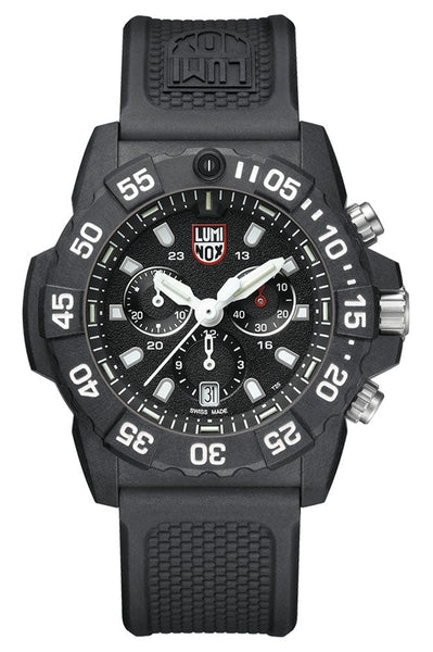 Luminox Navy Seal Chronograph CARBONOX Black Rubber Strap Black Dial Date Divers Quartz Mens Watch XS.3581 - WAB - Shipping Dept.