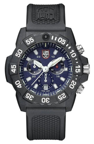 Luminox Navy SEAL Chronograph CARBONOX Blue Dial Black Rubber Strap Date Divers Quartz Mens Watch XS.3583 - WAB - Shipping Dept.