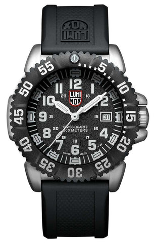 Luminox Navy SEAL Colormark Stainless Steel Black Dial Black Rubber Strap Date Divers Quartz Mens Watch XS.3151.NV.F - WAB - Shipping Dept.