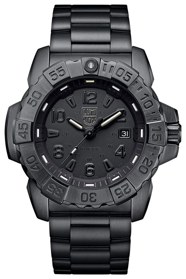 Luminox Navy SEAL Ion Plated Stainless Steel Black Dial Date Divers Quartz Mens Watch XS.3252.BO.L - WAB - Shipping Dept.