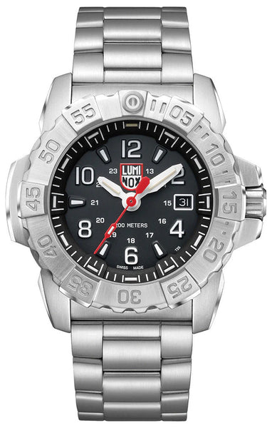 Luminox Navy SEAL Stainless Steel Black Dial Date Divers Quartz Mens Watch XS.3252 - WAB - Shipping Dept.