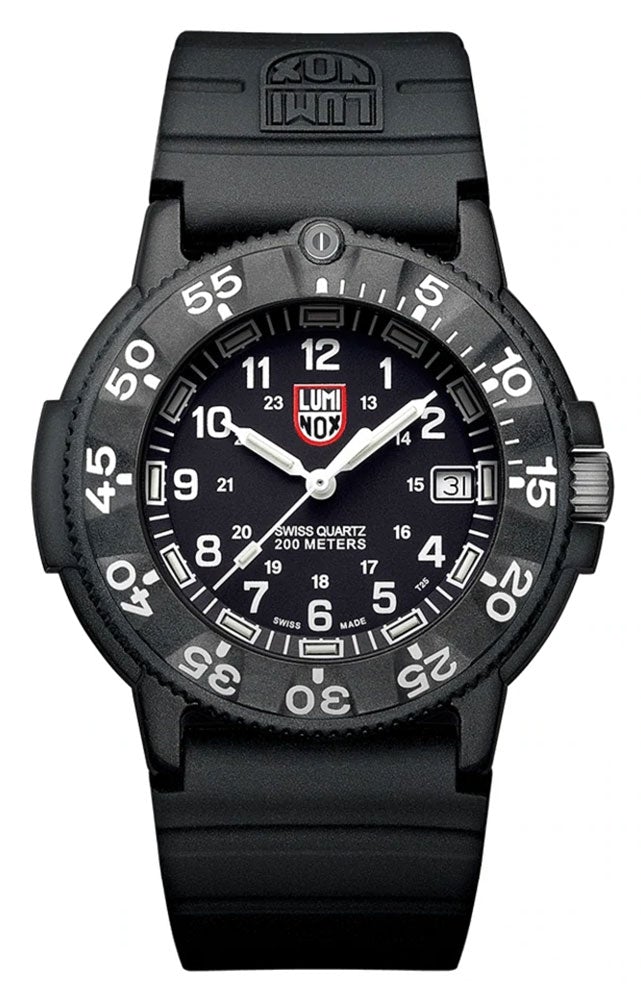 Luminox Original Navy Seal CARBONOX Black Rubber Strap Black Dial Date Divers Quartz Mens Watch XS.3001.F - WAB - Shipping Dept.