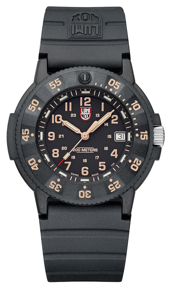 Luminox Original Navy SEAL CARBONOX Black Rubber Strap Date Divers Quartz Mens Watch XS.3001.EVO.OR.S - WAB - Shipping Dept.