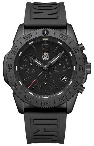 Luminox Pacific Diver Chronograph Black PVD Black Dial Black Rubber Strap Day/Date Divers Quartz Mens Watch XS.3141.BO - WAB - Shipping Dept.