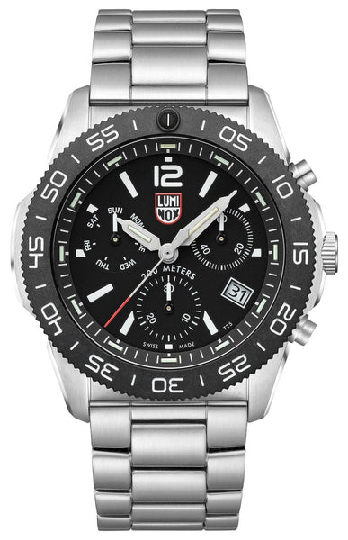 Luminox Pacific Diver Chronograph Stainless Steel Black Dial Day/Date Divers Quartz Mens Watch XS.3142 - WAB - Shipping Dept.