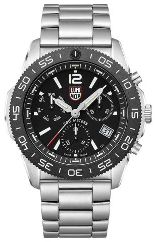 Luminox Pacific Diver Chronograph Stainless Steel Black Dial Day/Date Divers Quartz Mens Watch XS.3142 - Watches & Beyond