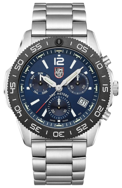 Luminox Pacific Diver Chronograph Stainless Steel Blue Dial Day/Date Divers Quartz Mens Watch XS.3144 - Watches & Beyond