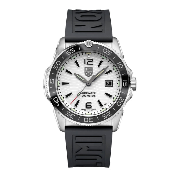 Luminox Pacific Diver "Midnight Mariner" Automatic Stainless Steel White Dial Black Rubber Strap Date Divers Mens Watch XS.3101.H - Watches & Beyond