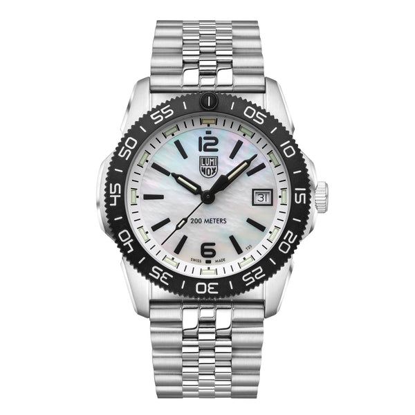 Luminox Pacific Diver Ripple Stainless Steel Mother-Of-Pearl Dial Date Divers Quartz Unisex Watch XS.3126M.1 - Watches & Beyond