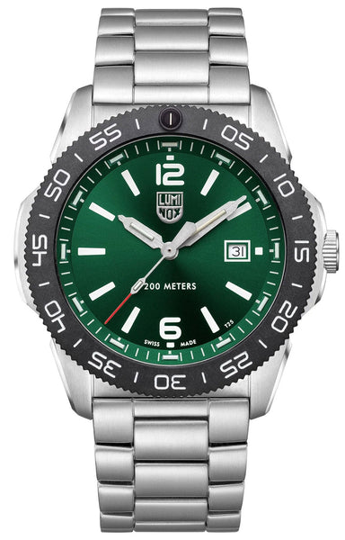 Luminox Pacific Diver Stainless Steel Green Dial Date Quartz Mens Watch XS.3137 - WAB - Shipping Dept.