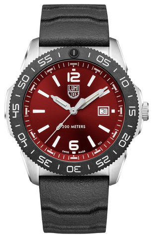 Luminox Pacific Diver Stainless Steel Red Dial Black Rubber Strap Date Divers Quartz Mens Watch XS.3135 - WAB - Shipping Dept.