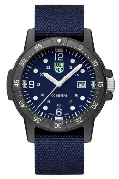 Luminox Sea Bass CARBONOX Blue Dial Blue rPET Strap Date Quartz Mens Watch X2.2003.ND - WAB - Shipping Dept.