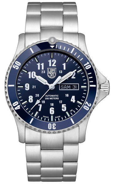 Luminox Sport Timer Automatic Stainless Steel Blue Dial Day/Date Divers Mens Watch XS.0924 - Watches & Beyond