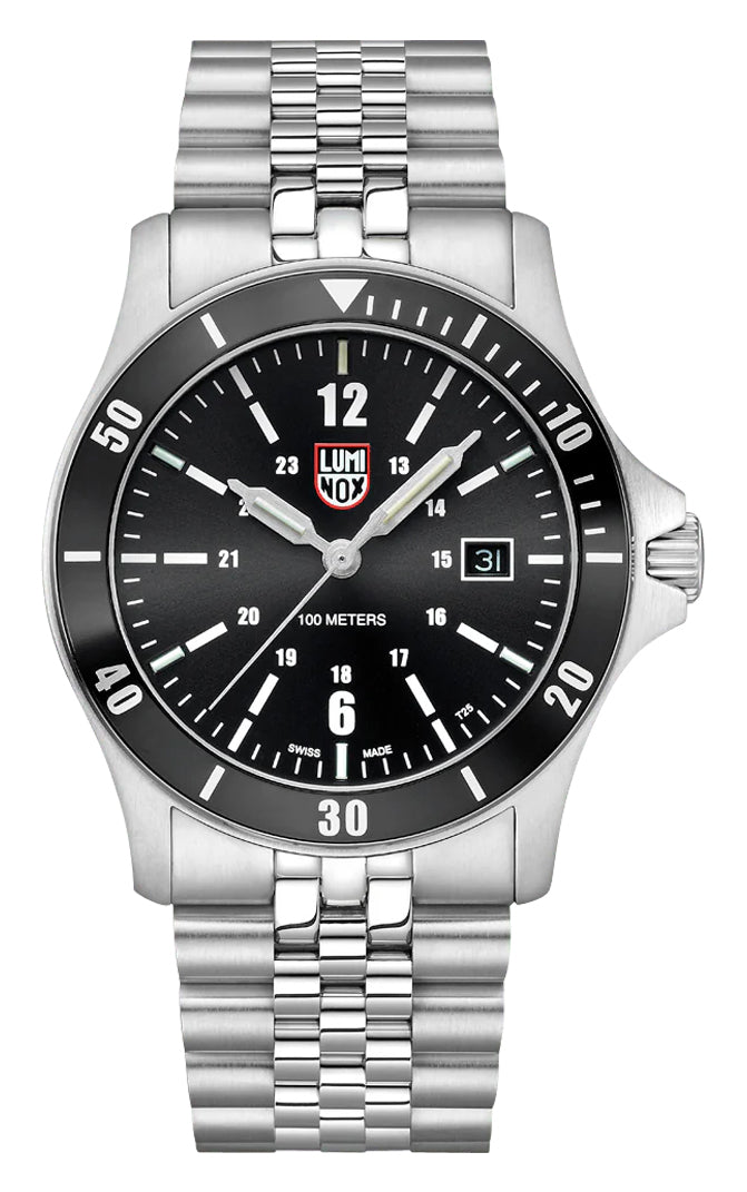 Luminox Sport Timer Stainless Steel Black Dial Date Quartz Mens Watch XS.0911 - Watches & Beyond