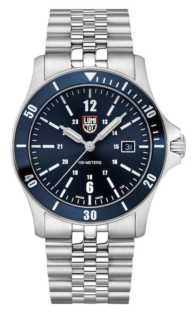 Luminox Sport Timer Stainless Steel Blue Dial Date Quartz Mens Watch XS.0913 - Watches & Beyond