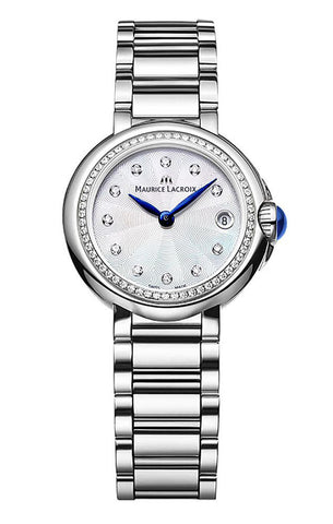 Maurice Lacroix Fiaba Stainless Steel Diamonds Mother - of - Pearl Dial Date Quartz Womens Watch FA1003 - SD502 - 170 - 1 - WAB - Shipping Dept.