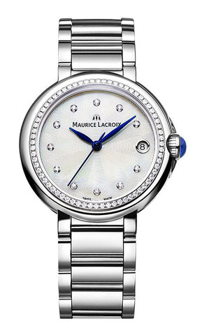 Maurice Lacroix Fiaba Stainless Steel Diamonds Mother - of - Pearl Dial Date Quartz Womens Watch FA1004 - SD502 - 170 - 1 - WAB - Shipping Dept.