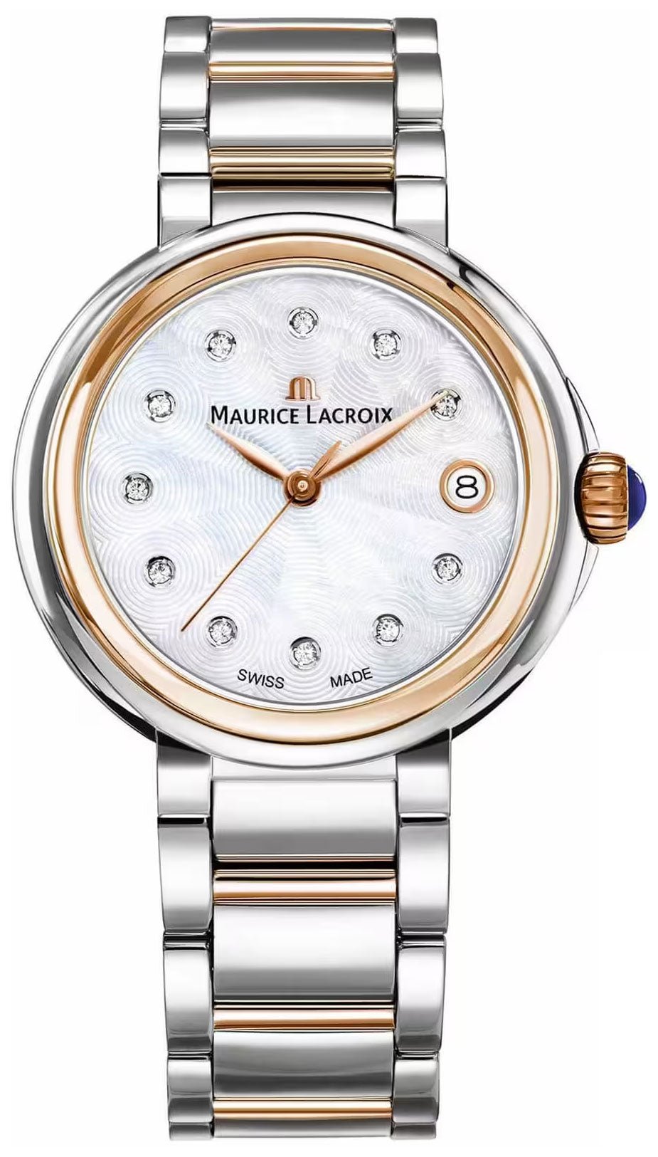 Maurice Lacroix Fiaba Two - Tone Stainless Steel Mother - Of - Pearl Dial Date Diamonds Quartz Womens Watch FA1007 - PVP13 - 170 - 1 - Watches & Beyond