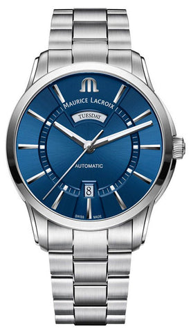 Maurice Lacroix Pontos Stainless Steel Blue Dial Day - Date Automatic Mens Watch PT6358 - SS002 - 430 - 1 - WAB - Shipping Dept.