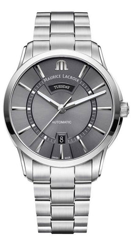 Maurice Lacroix Pontos Stainless Steel Gray Dial Day - Date Automatic Mens Watch PT6358 - SS002 - 332 - WAB - Shipping Dept.